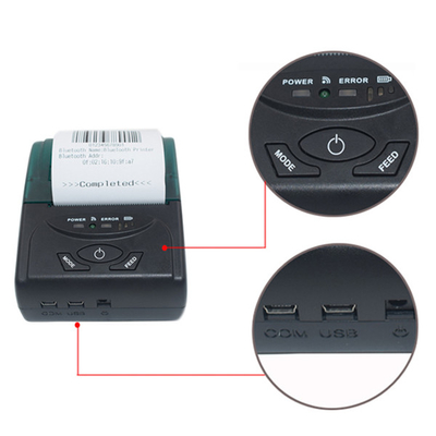 เครื่องพิมพ์พกพาไร้สายขนาด 58 มม. เครื่องพิมพ์ความร้อน Bluetooth Mini สำหรับการพิมพ์ใบเสร็จ QR Code