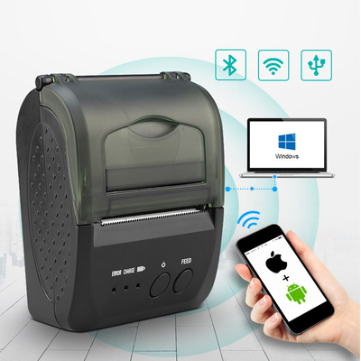 เครื่องพิมพ์ความร้อน Bluetooth แบบพกพาขนาดเล็ก 58 มม. ใบเสร็จรับเงินตั๋วการพิมพ์บาร์โค้ด