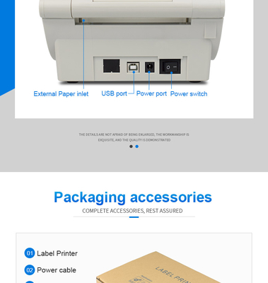 เครื่องพิมพ์สติกเกอร์ไปรษณีย์ความร้อน USB Barcode 4 นิ้วเครื่องพิมพ์ฉลากความร้อน